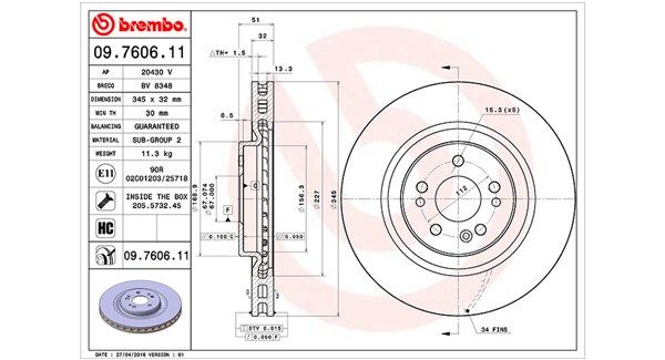 MAGNETI MARELLI Тормозной диск 360406033301